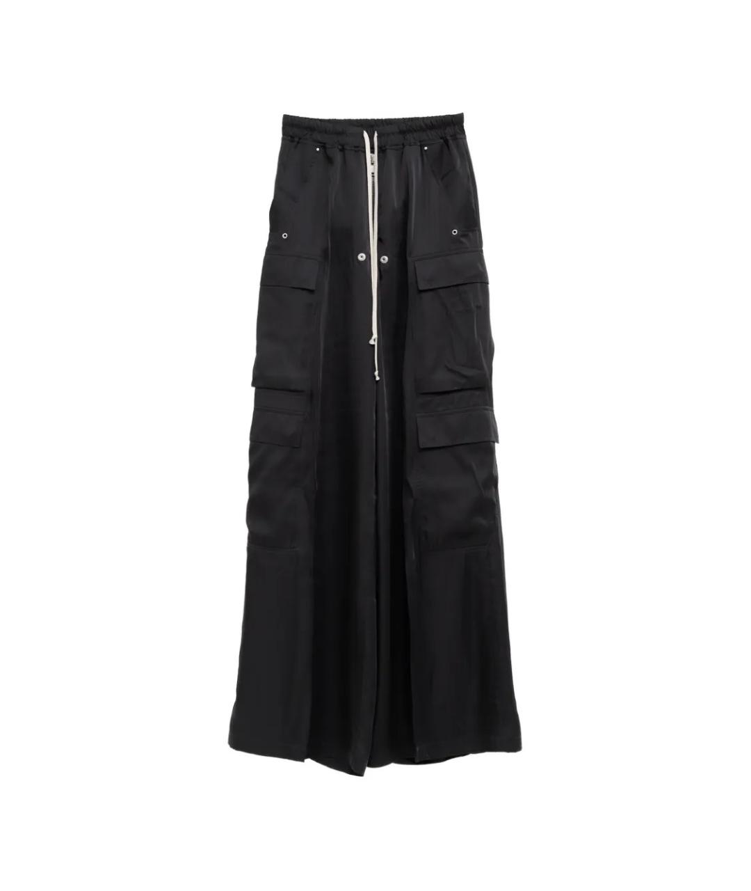 RICK OWENS Черные ацетатные прямые брюки, фото 1