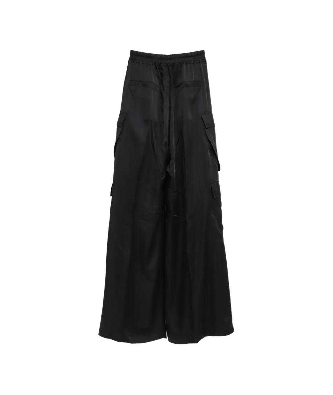 RICK OWENS Черные ацетатные прямые брюки, фото 2