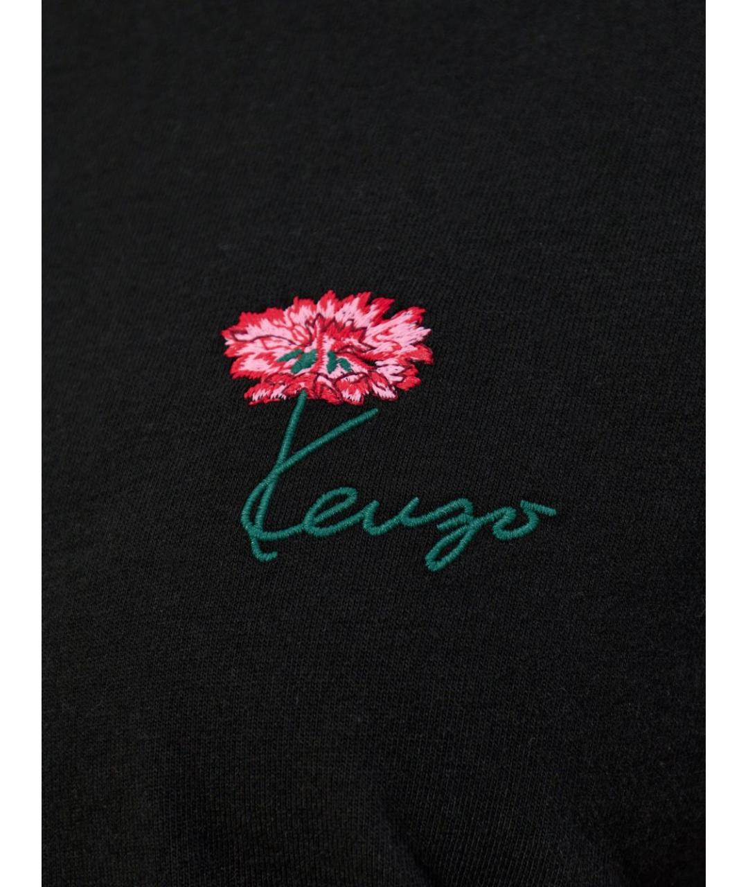 KENZO Черная хлопковая футболка, фото 3
