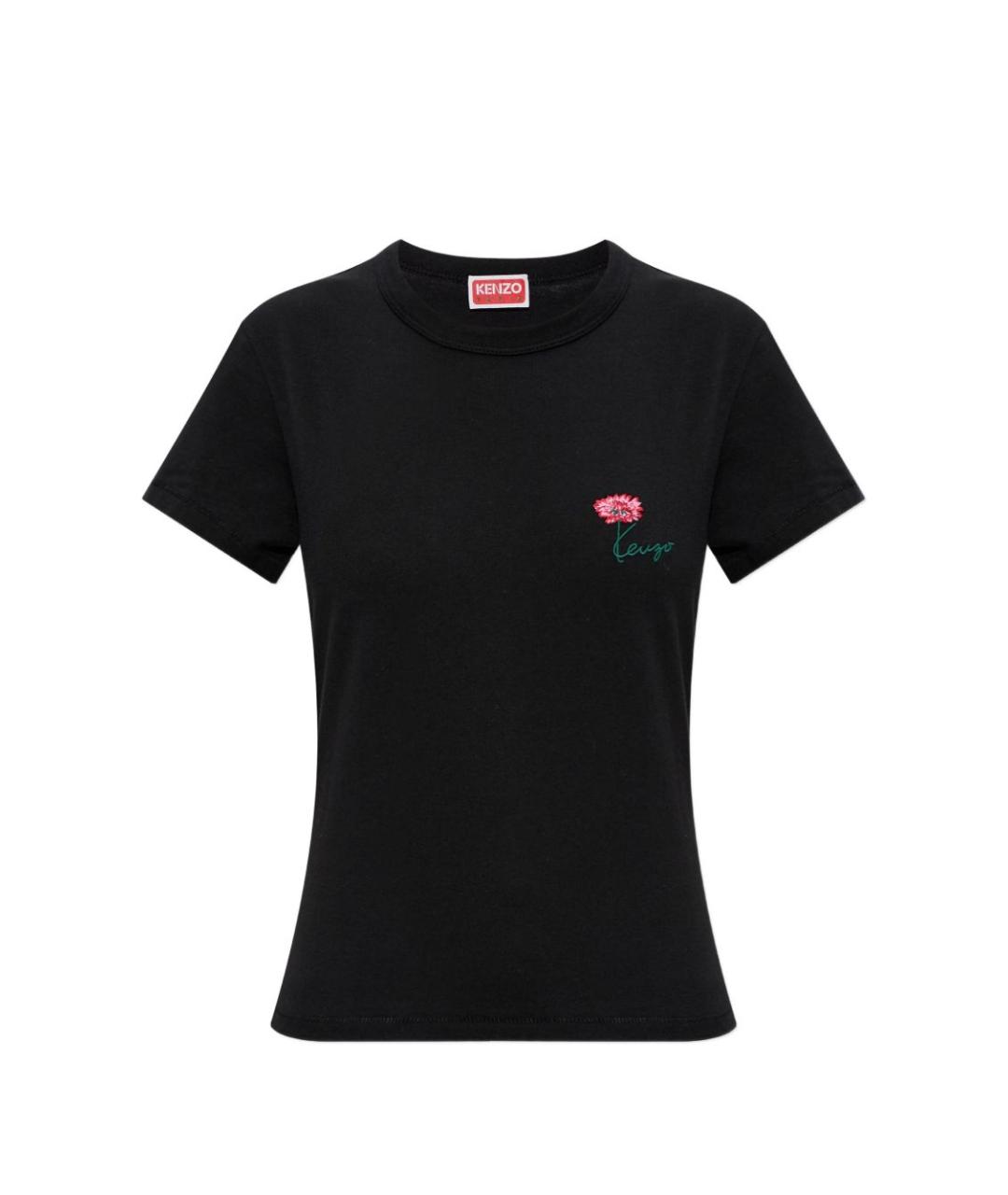 KENZO Черная хлопковая футболка, фото 1