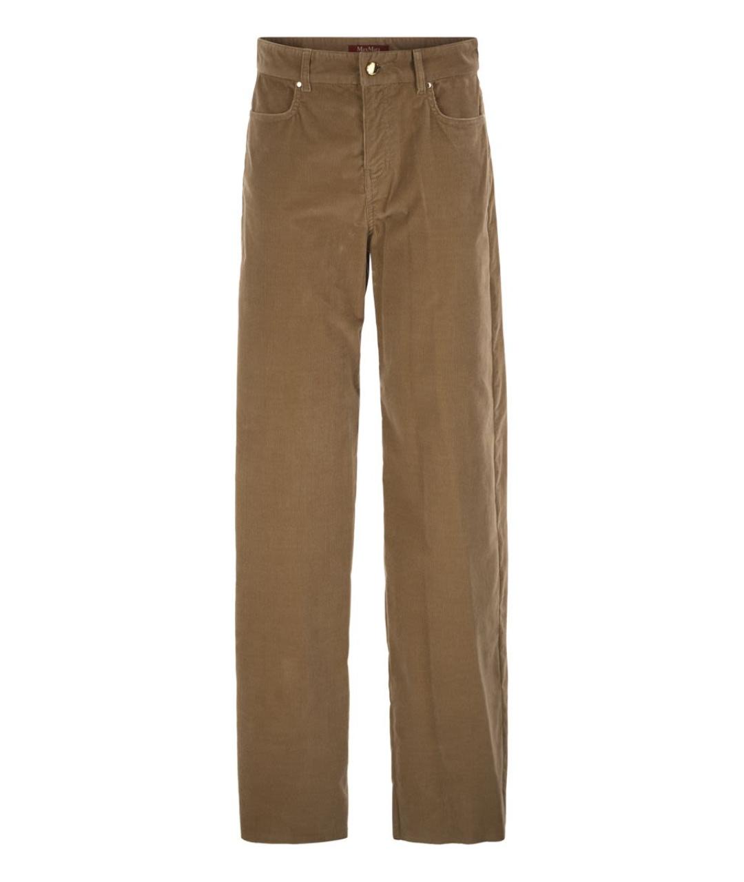 MAX MARA STUDIO Бежевые хлопковые прямые брюки, фото 1