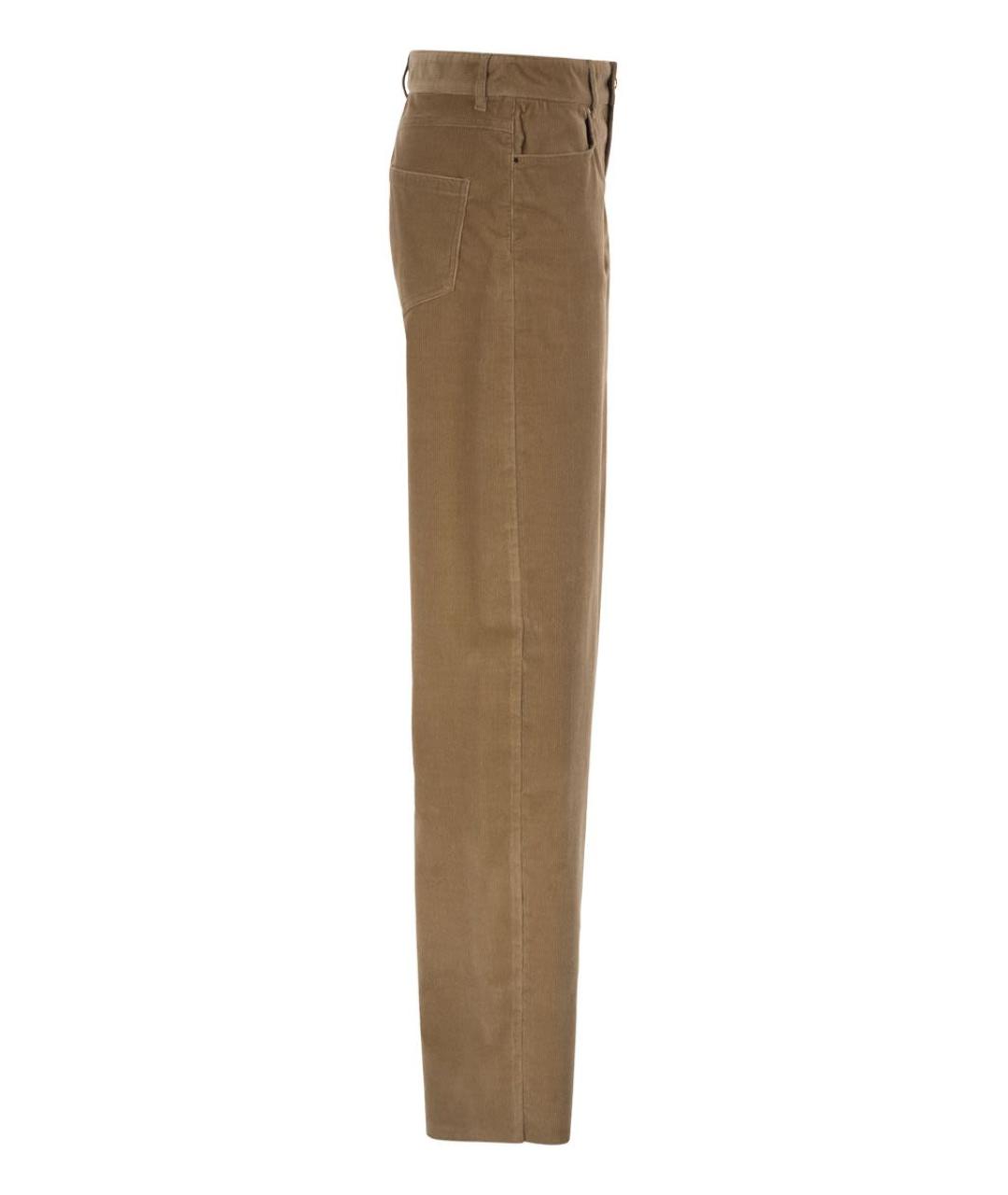 MAX MARA STUDIO Бежевые хлопковые прямые брюки, фото 3