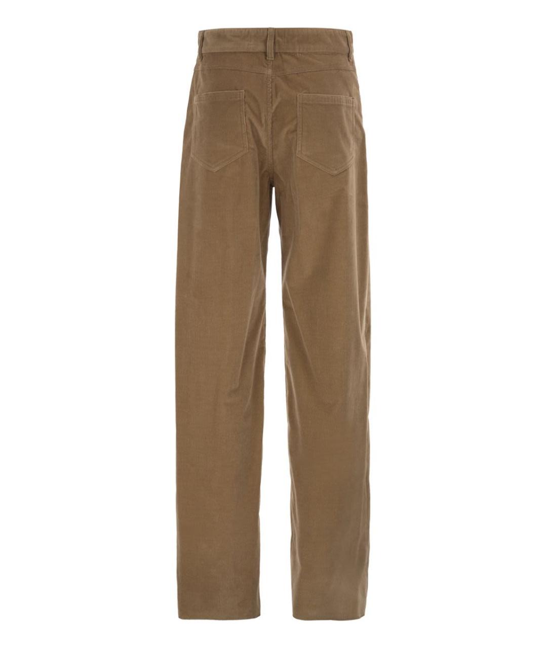 MAX MARA STUDIO Бежевые хлопковые прямые брюки, фото 2