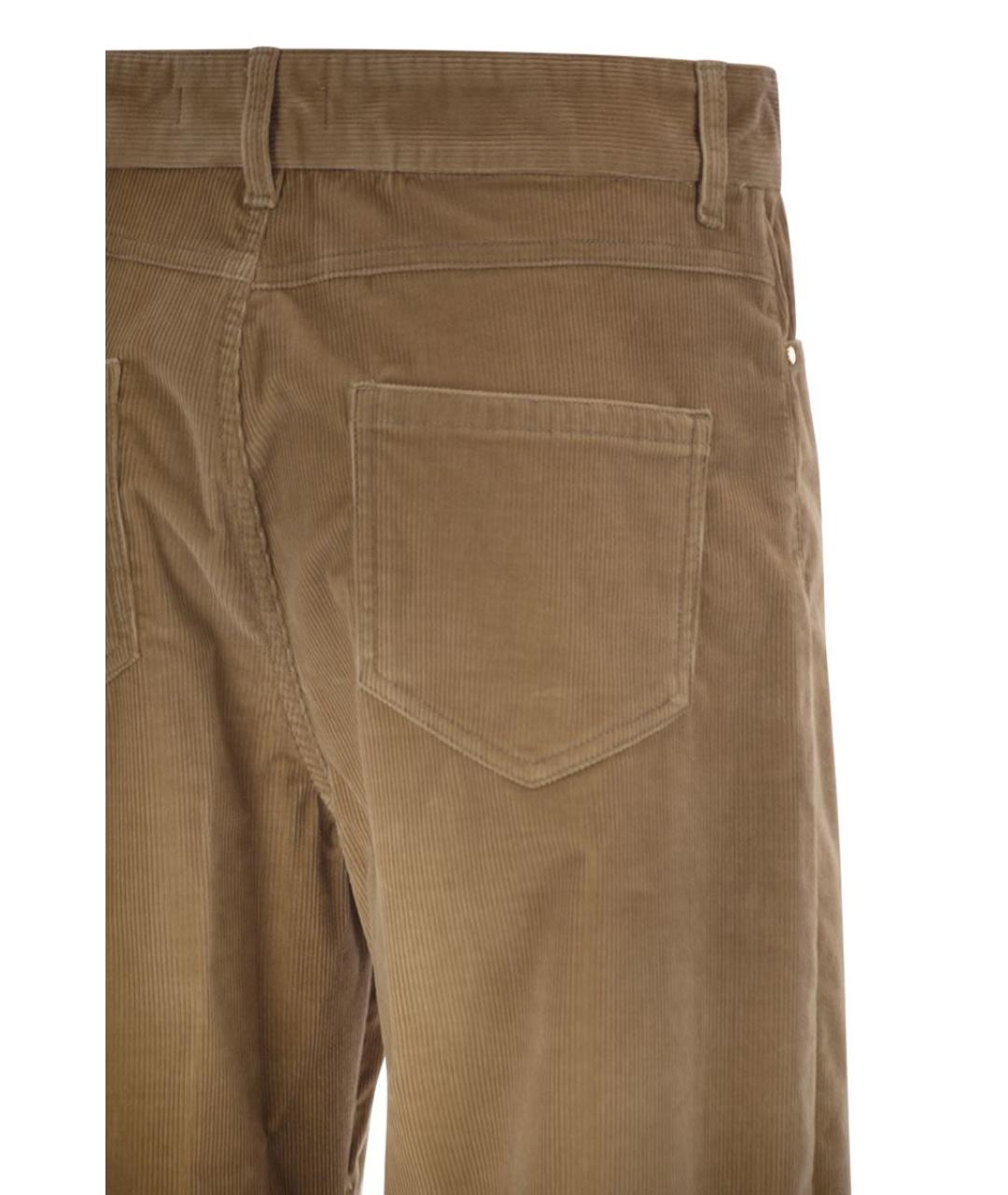 MAX MARA STUDIO Бежевые хлопковые прямые брюки, фото 4