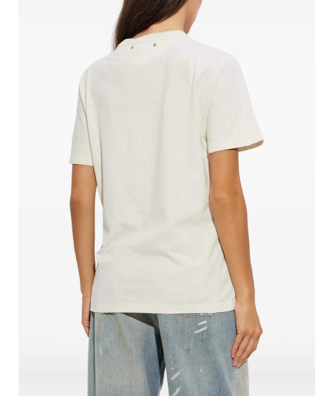 GOLDEN GOOSE Белая хлопковая футболка, фото 4