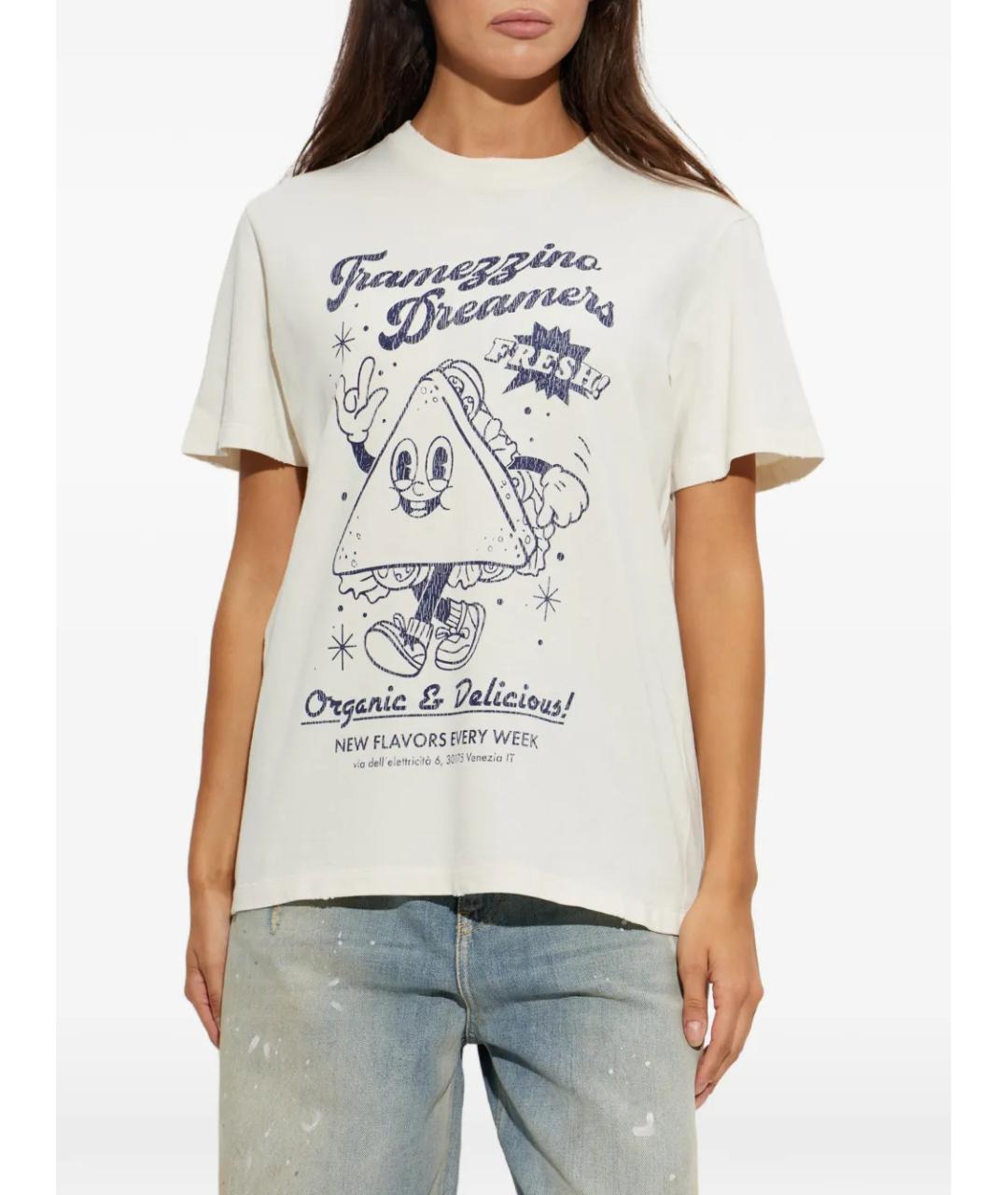 GOLDEN GOOSE Белая хлопковая футболка, фото 3