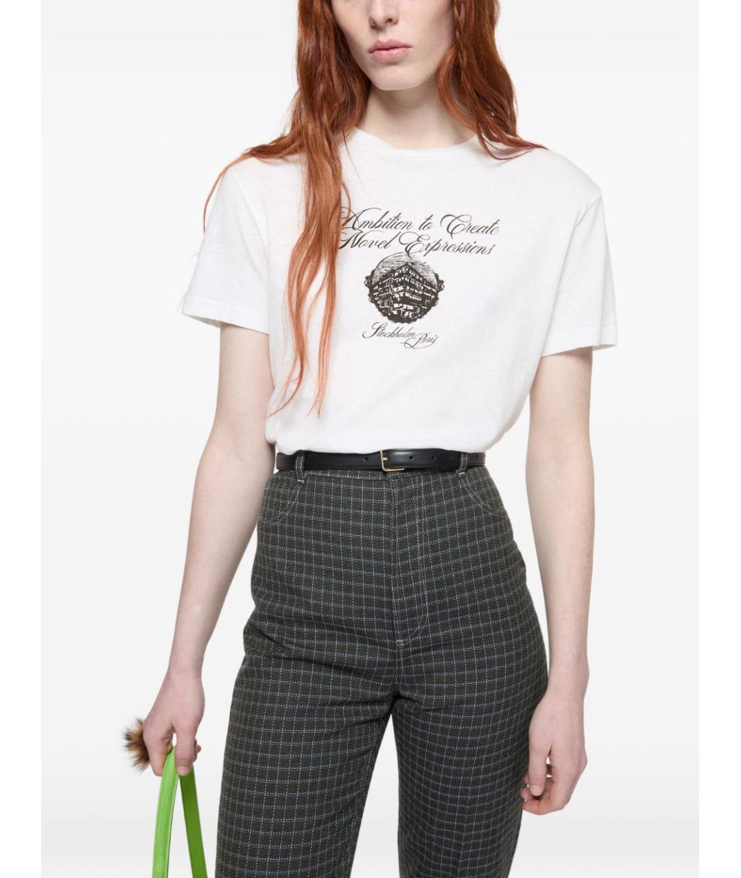 ACNE STUDIOS Белая хлопковая футболка, фото 4