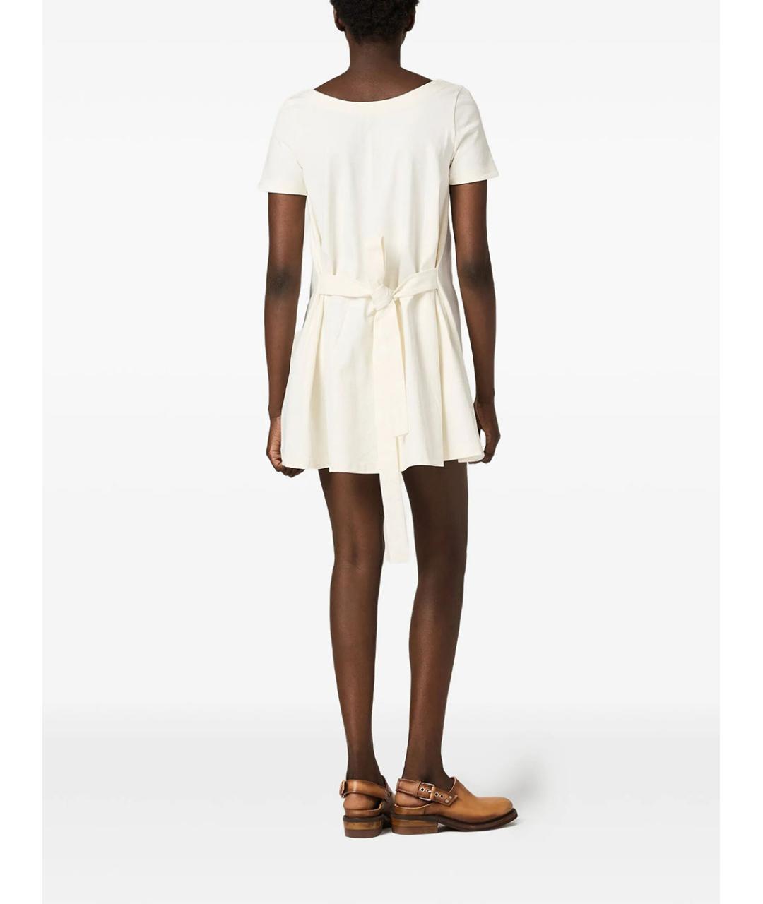 MIU MIU Белое хлопковое повседневное платье, фото 3