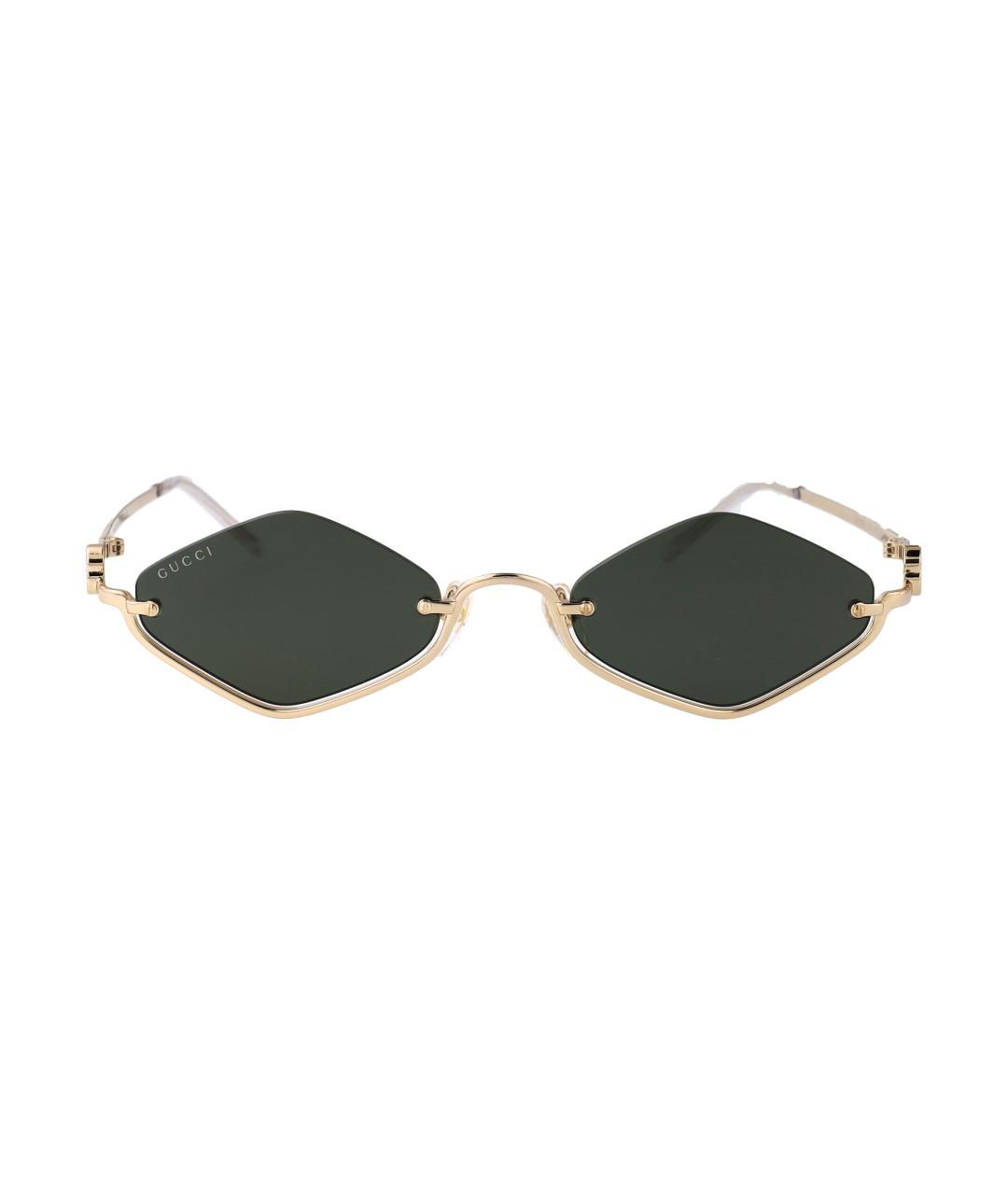 GUCCI Золотые металлические солнцезащитные очки, фото 2