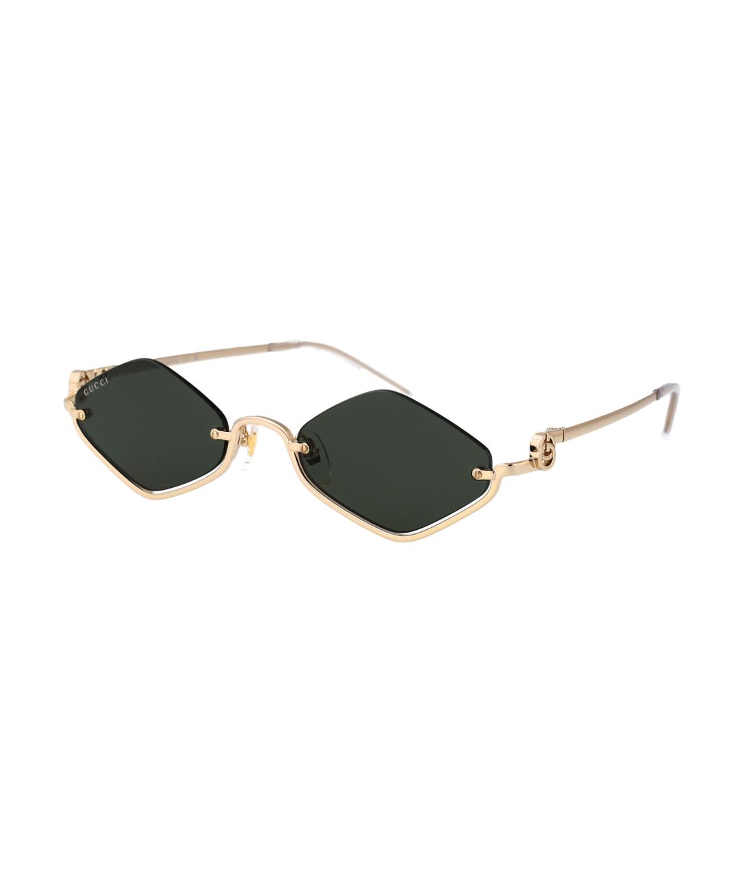 GUCCI Золотые металлические солнцезащитные очки, фото 1