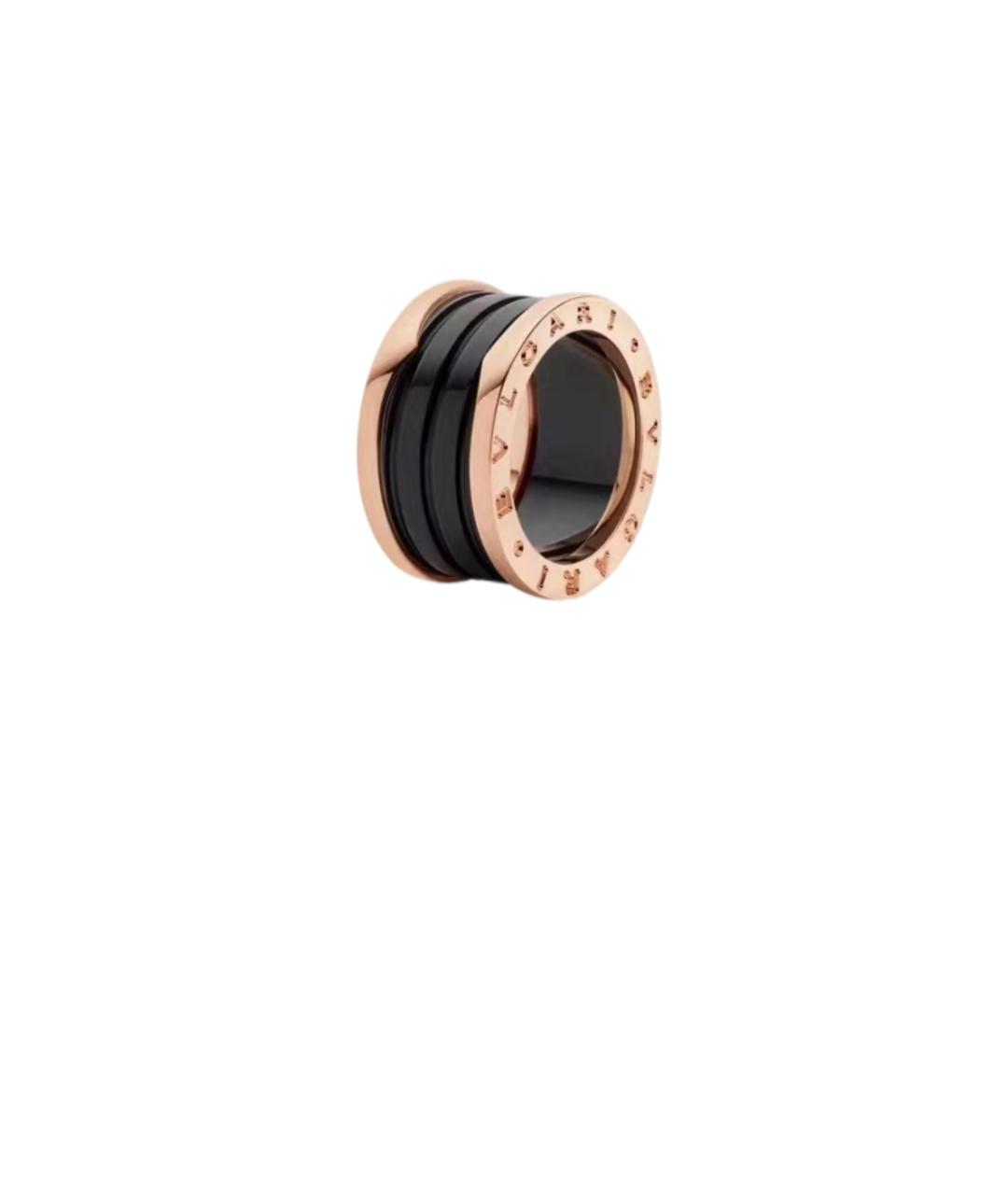 BVLGARI Черное кольцо из розового золота, фото 5