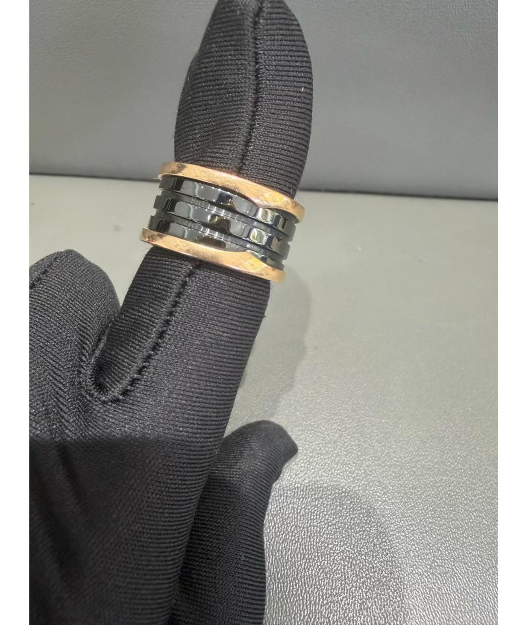 BVLGARI Черное кольцо из розового золота, фото 2