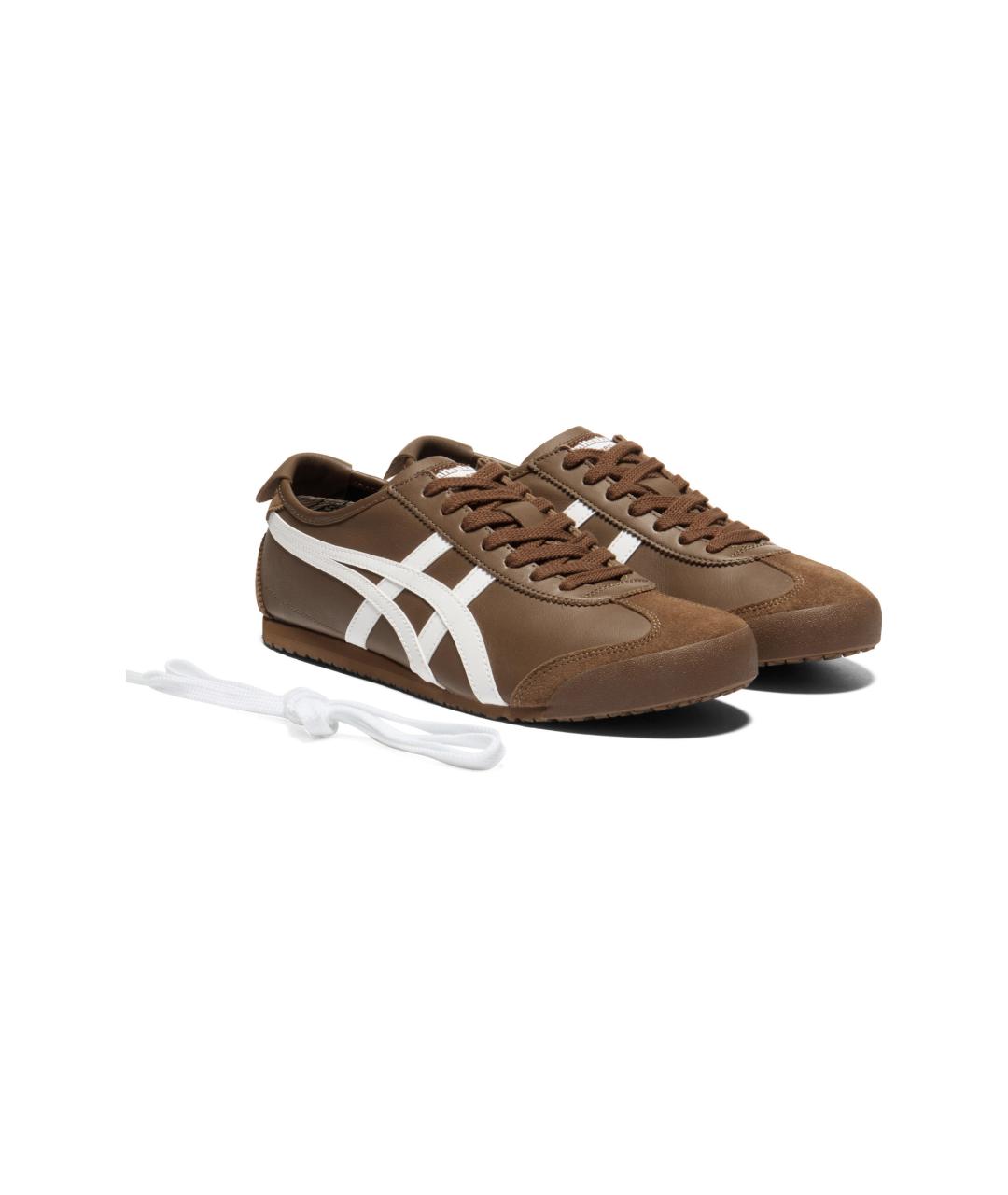 ONITSUKA TIGER Коричневые кожаные кроссовки, фото 3