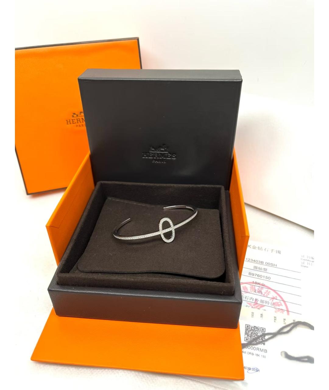HERMES Серебряный браслет из белого золота, фото 2