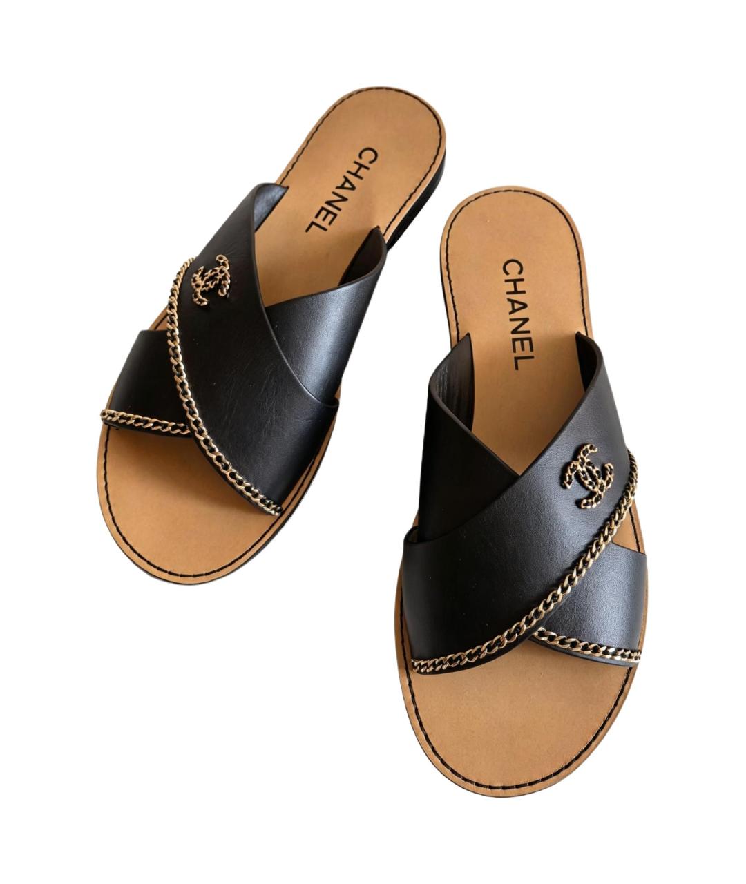 CHANEL Черные сандалии, фото 3
