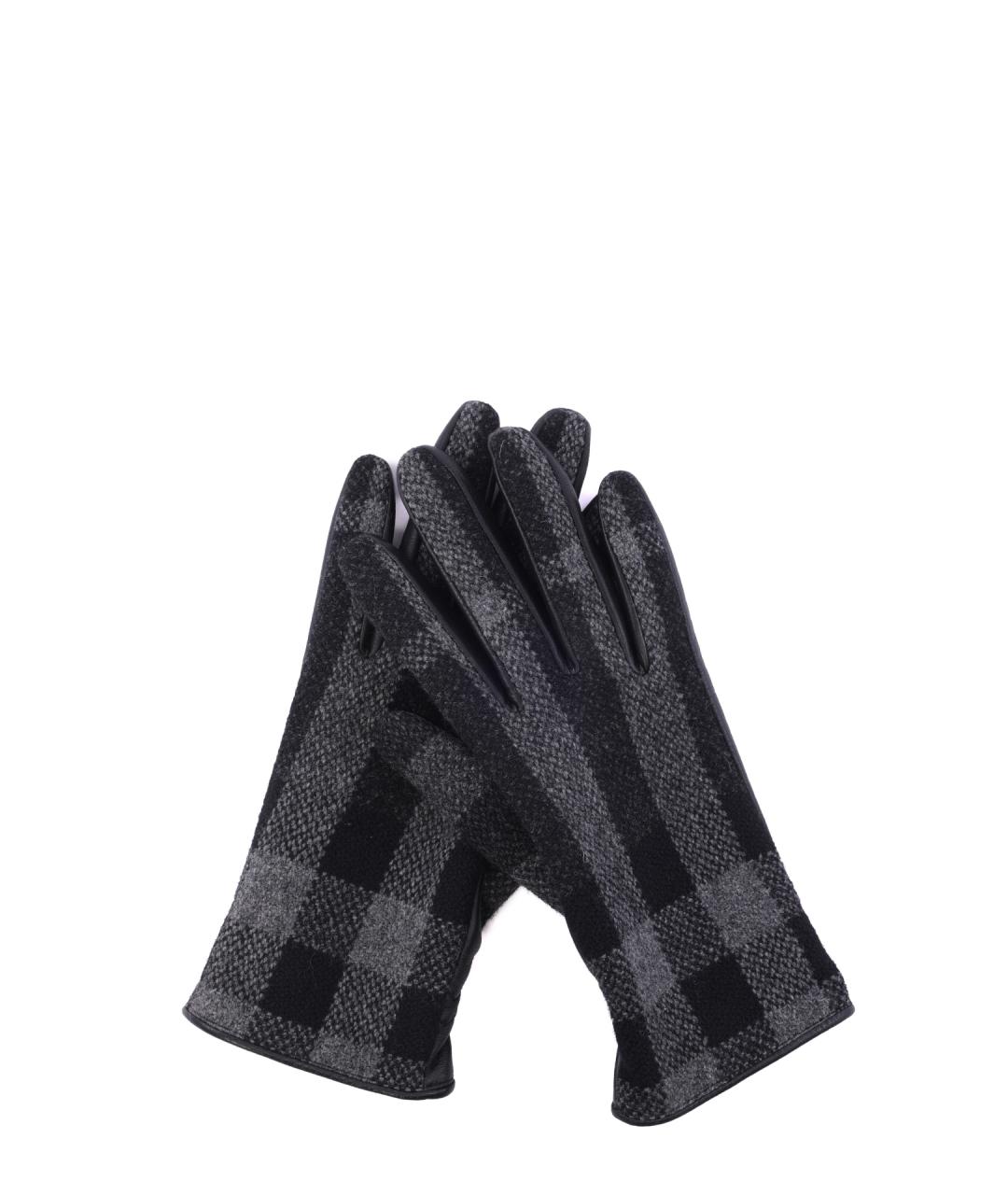 BURBERRY Черные шерстяные перчатки, фото 2