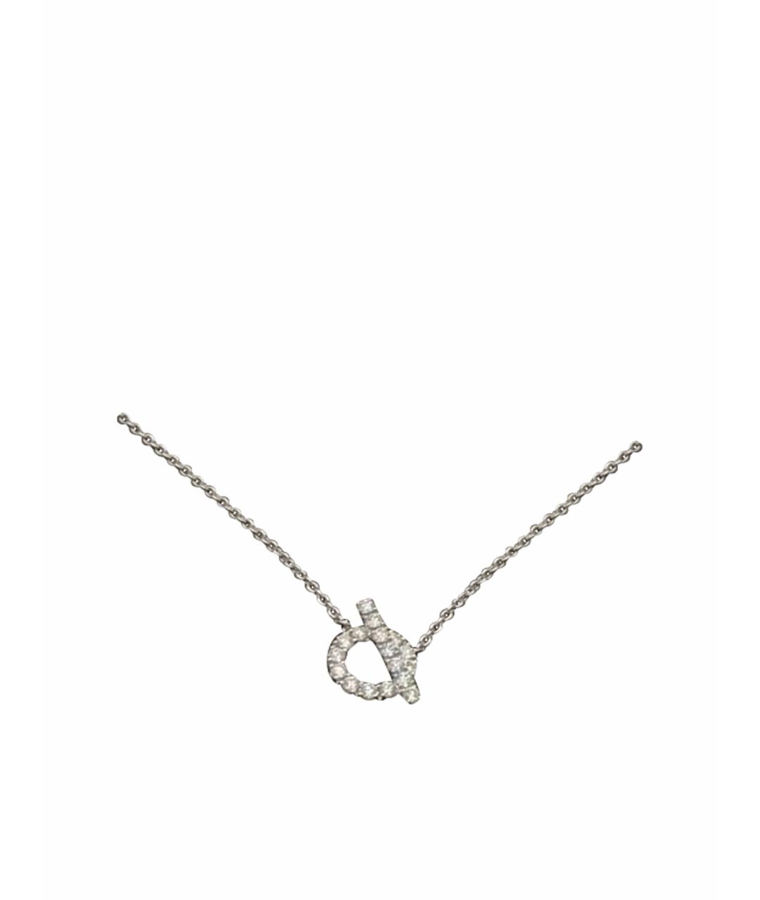HERMES Серебряное колье из белого золота, фото 1