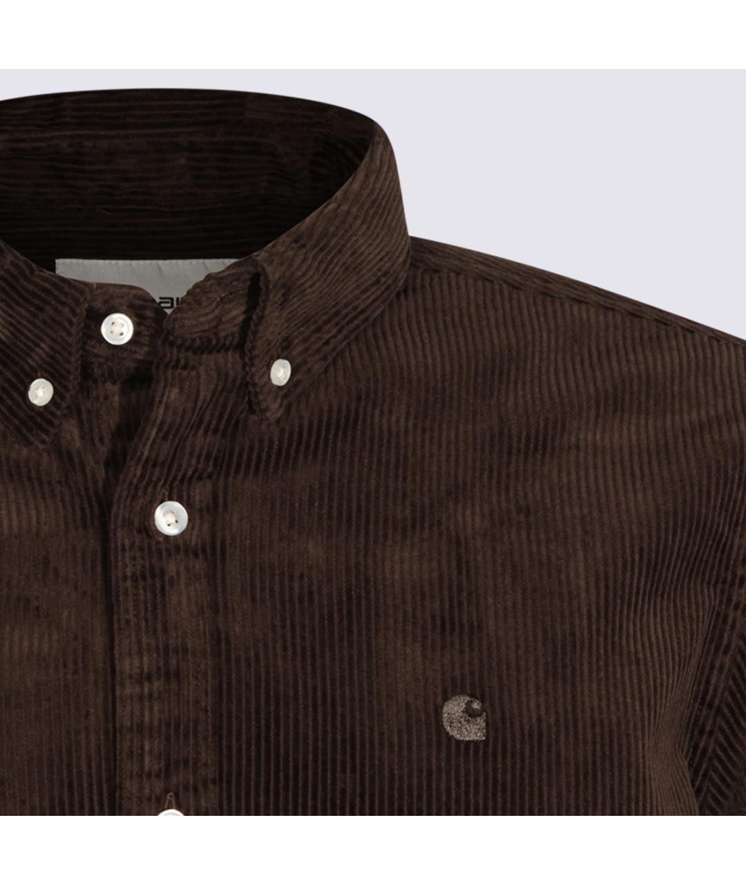 CARHARTT WIP Коричневая хлопковая кэжуал рубашка, фото 3