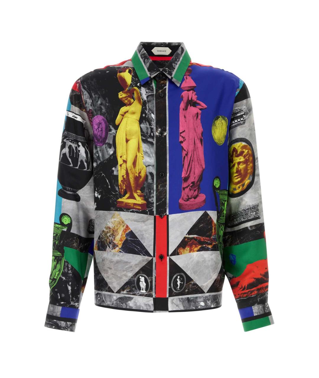 VERSACE Мульти шелковая кэжуал рубашка, фото 1