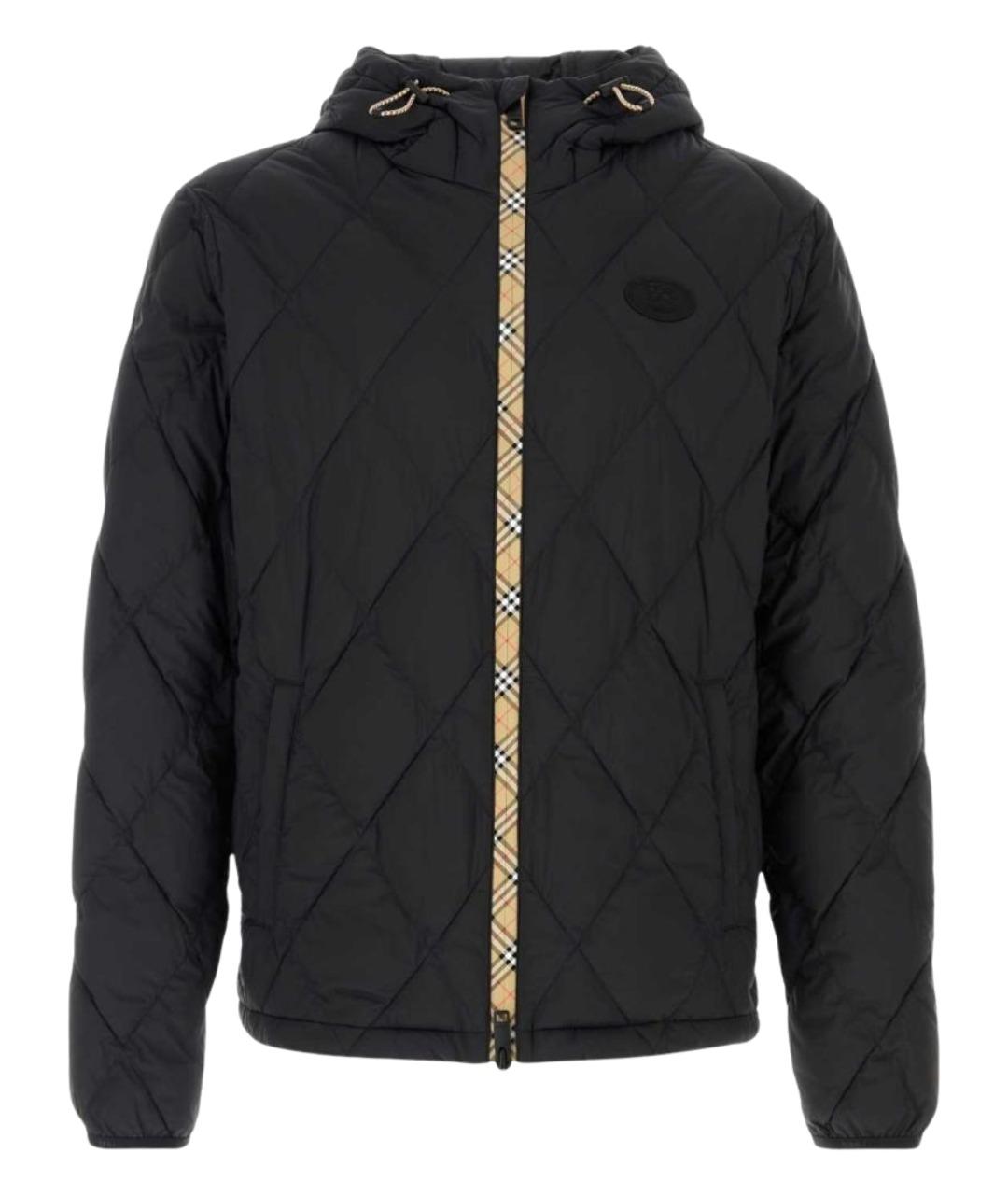 BURBERRY Черный нейлоновый пуховик, фото 1