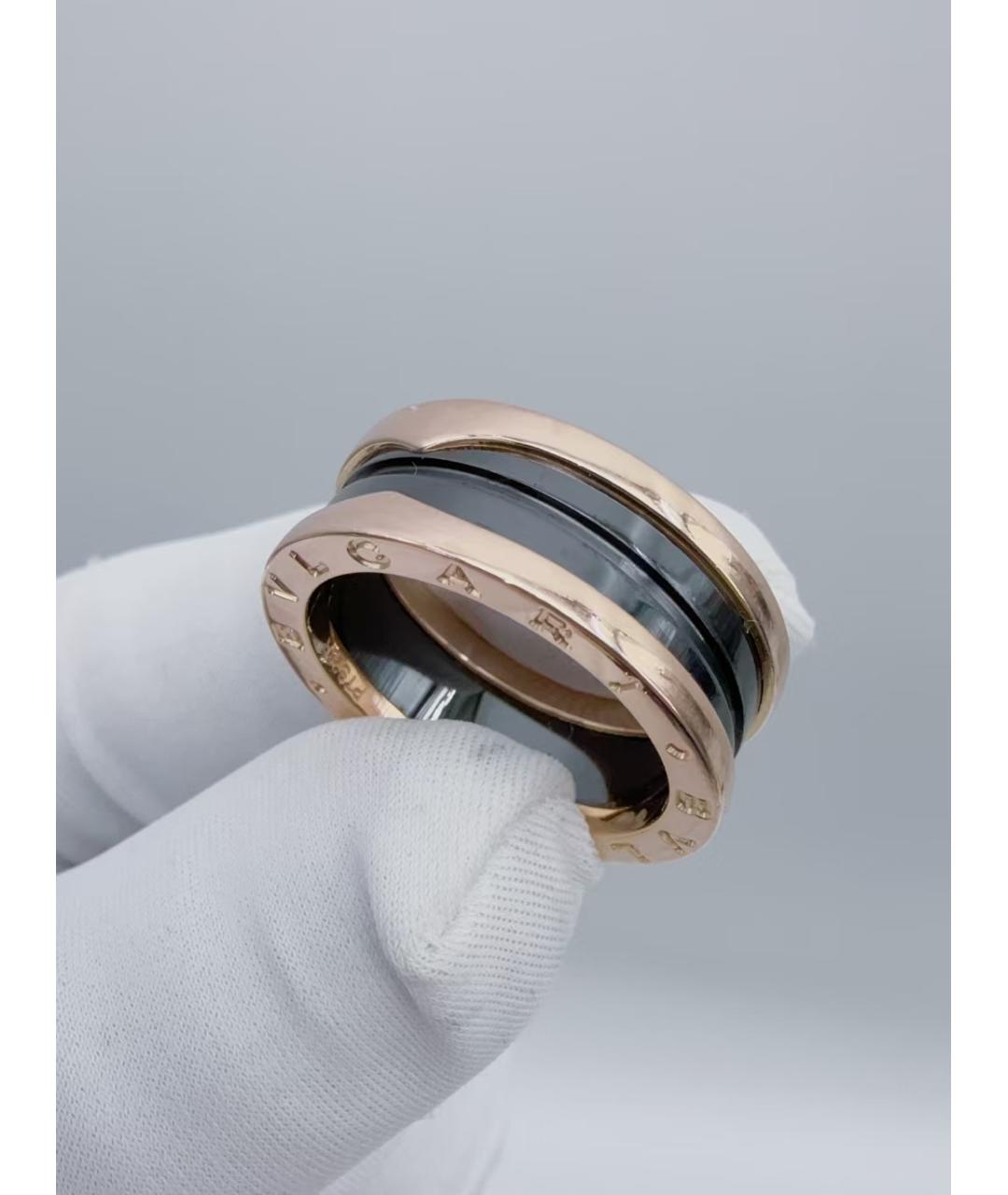 BVLGARI Черное кольцо из розового золота, фото 4