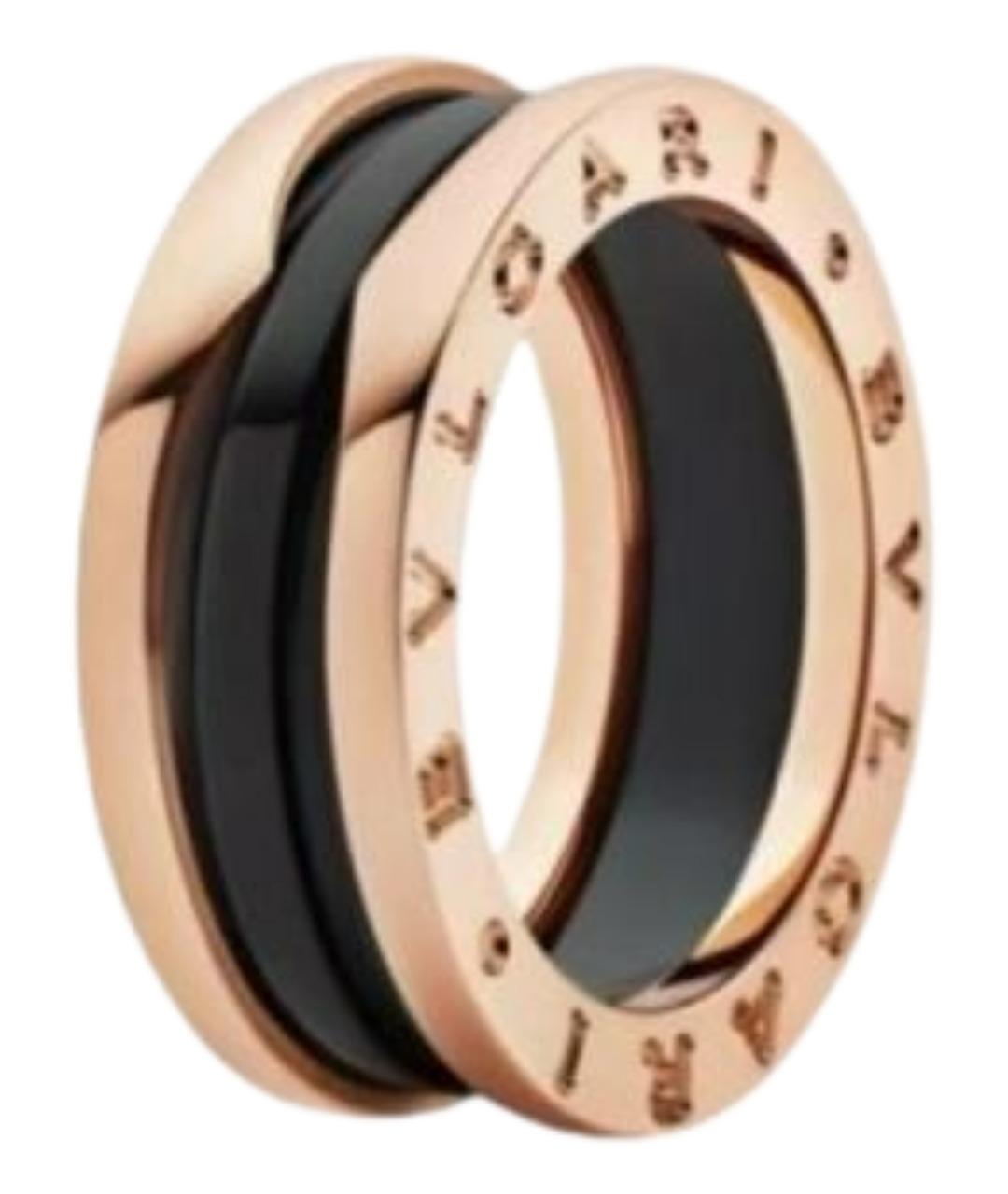 BVLGARI Черное кольцо из розового золота, фото 1