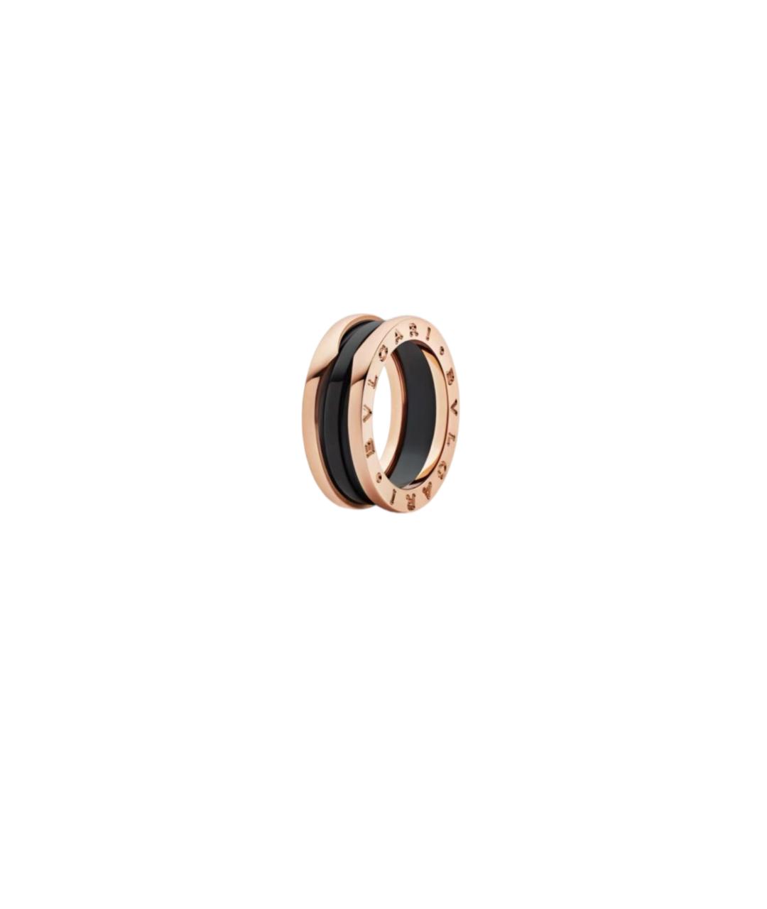 BVLGARI Черное кольцо из розового золота, фото 5