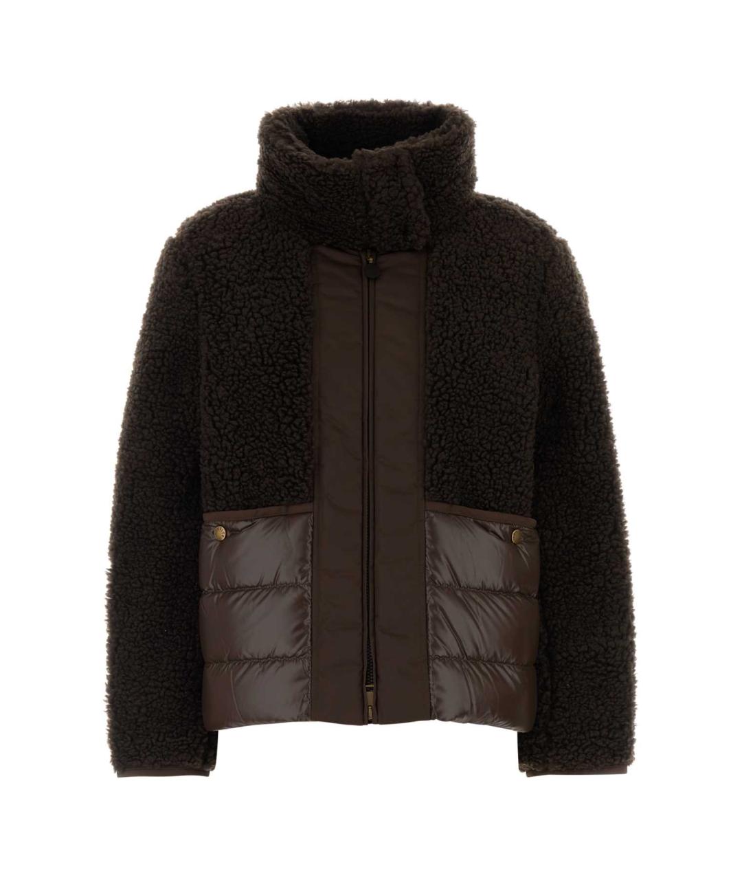 MONCLER Коричневая полиэстеровая куртка, фото 1