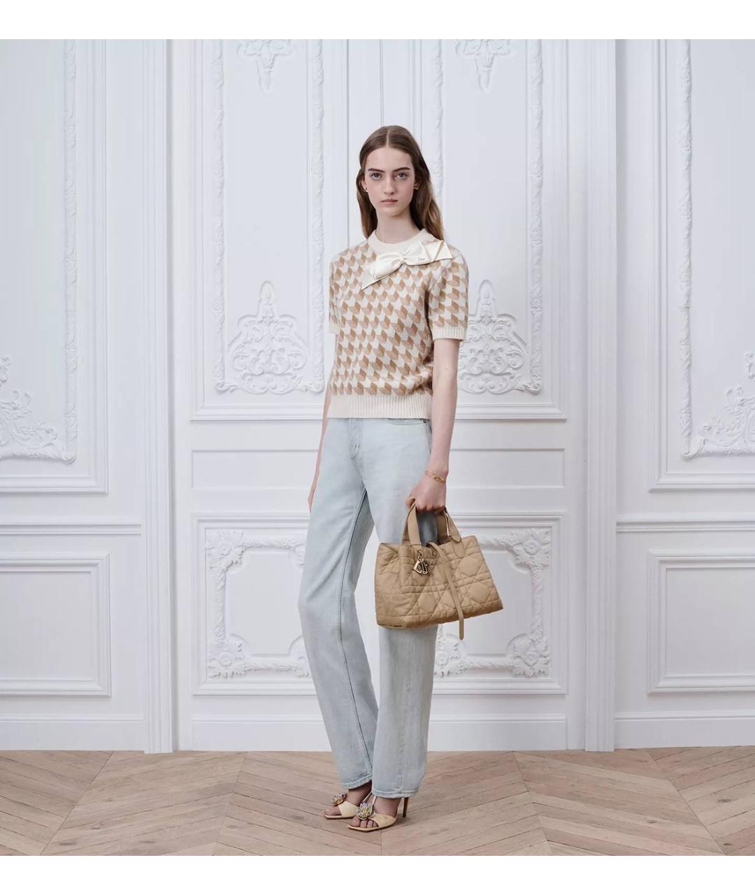 CHRISTIAN DIOR Коричневая кожаная сумка тоут, фото 5