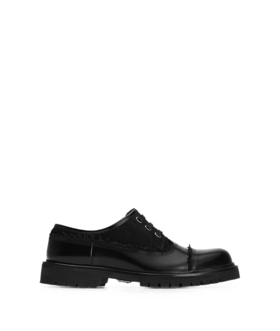DOLCE&GABBANA Черные кожаные туфли, фото 1