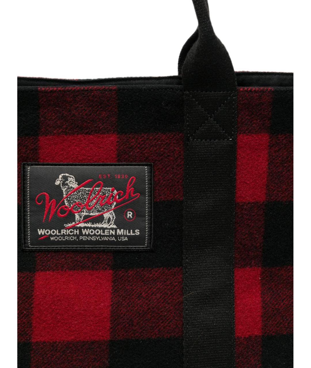 WOOLRICH Красная шерстяная сумка тоут, фото 3