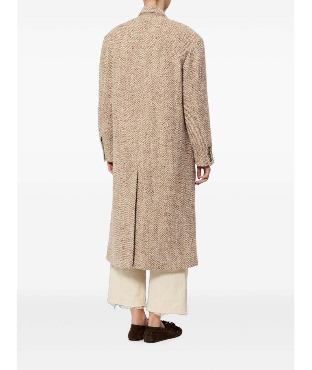 ISABEL MARANT ETOILE Бежевое шерстяное пальто, фото 3
