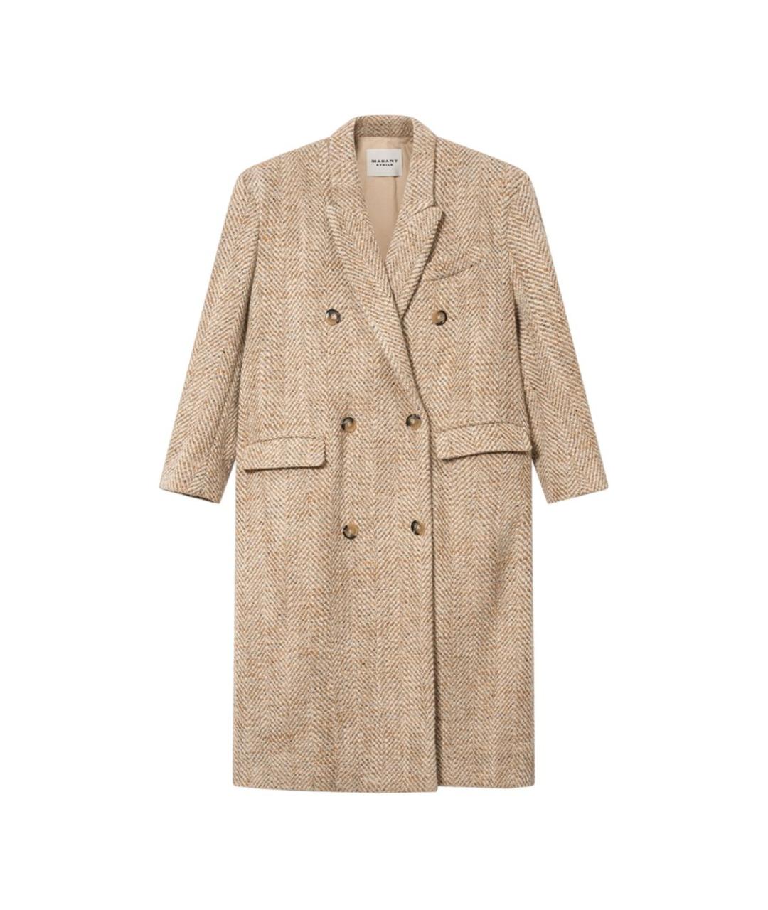 ISABEL MARANT ETOILE Бежевое шерстяное пальто, фото 1