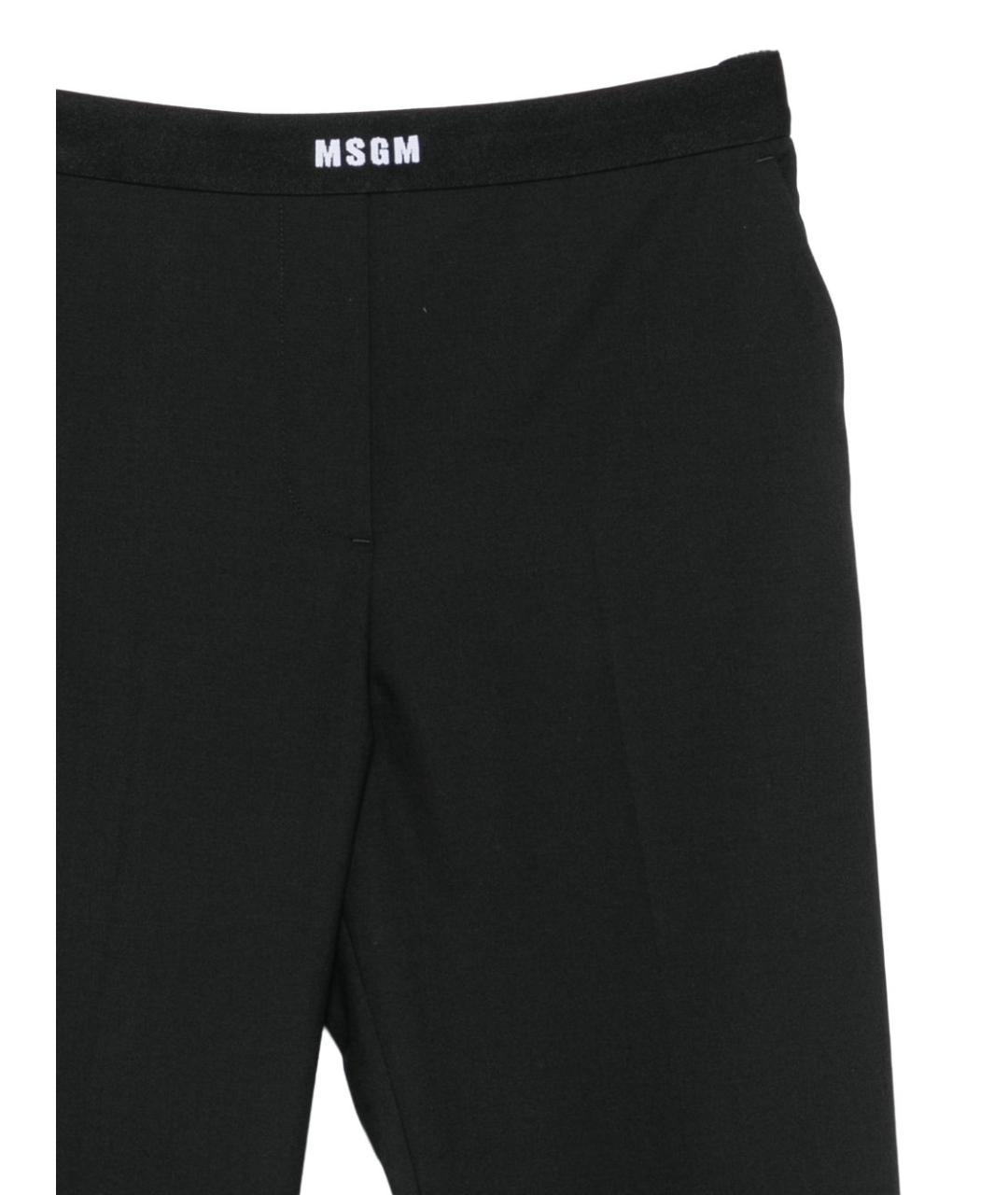 MSGM Черные полиэстеровые прямые брюки, фото 2
