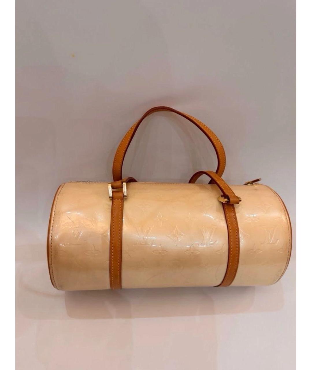 LOUIS VUITTON Бежевая сумка с короткими ручками из лакированной кожи, фото 2