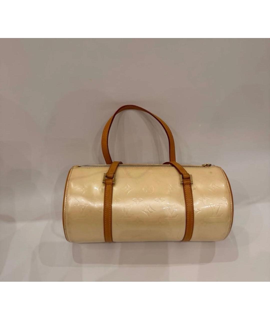 LOUIS VUITTON Бежевая сумка с короткими ручками из лакированной кожи, фото 7