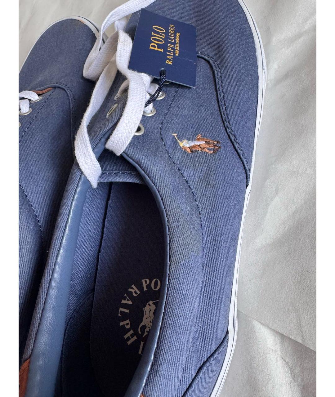 POLO RALPH LAUREN Синие текстильные низкие кроссовки / кеды, фото 8