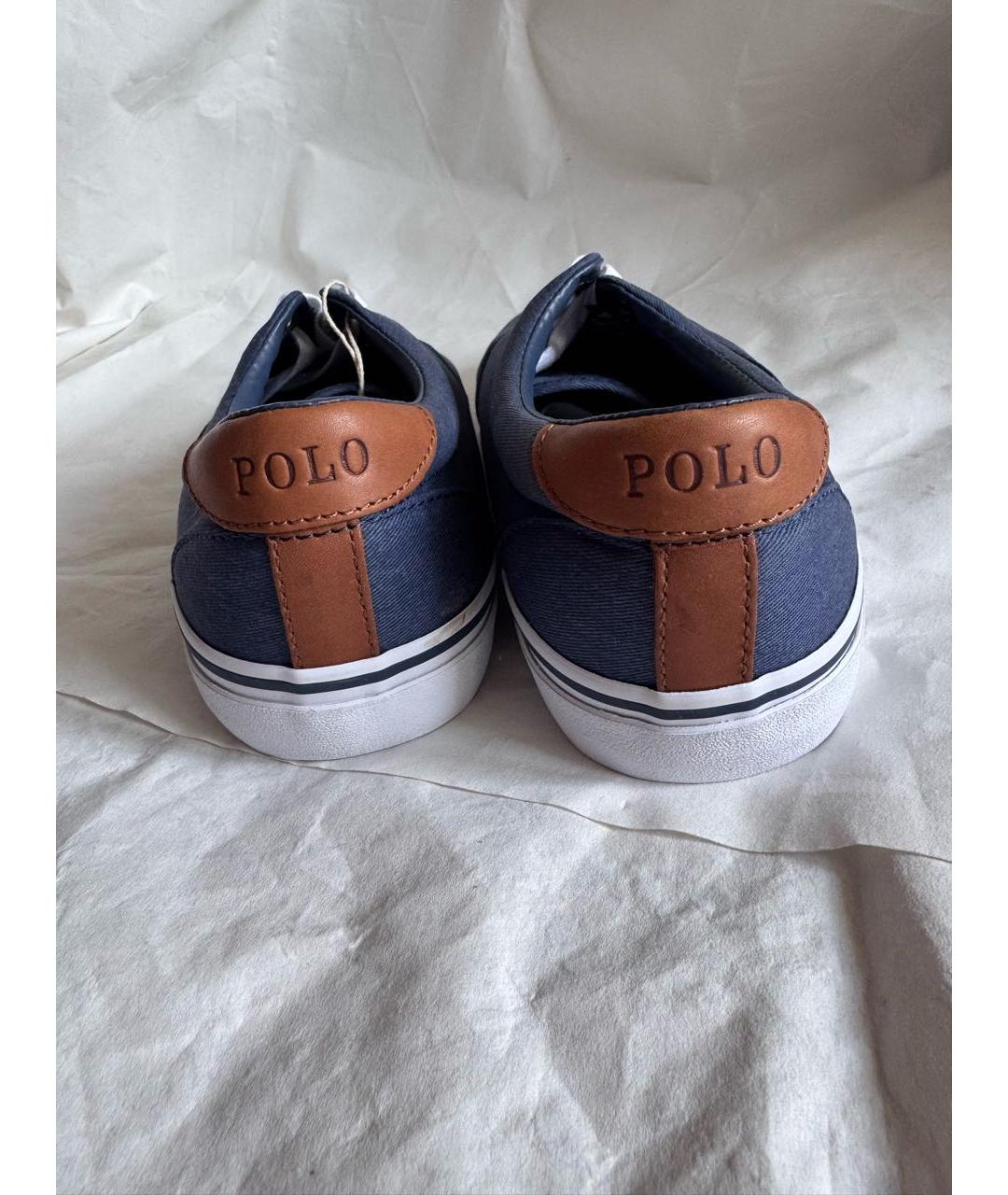 POLO RALPH LAUREN Синие текстильные низкие кроссовки / кеды, фото 5