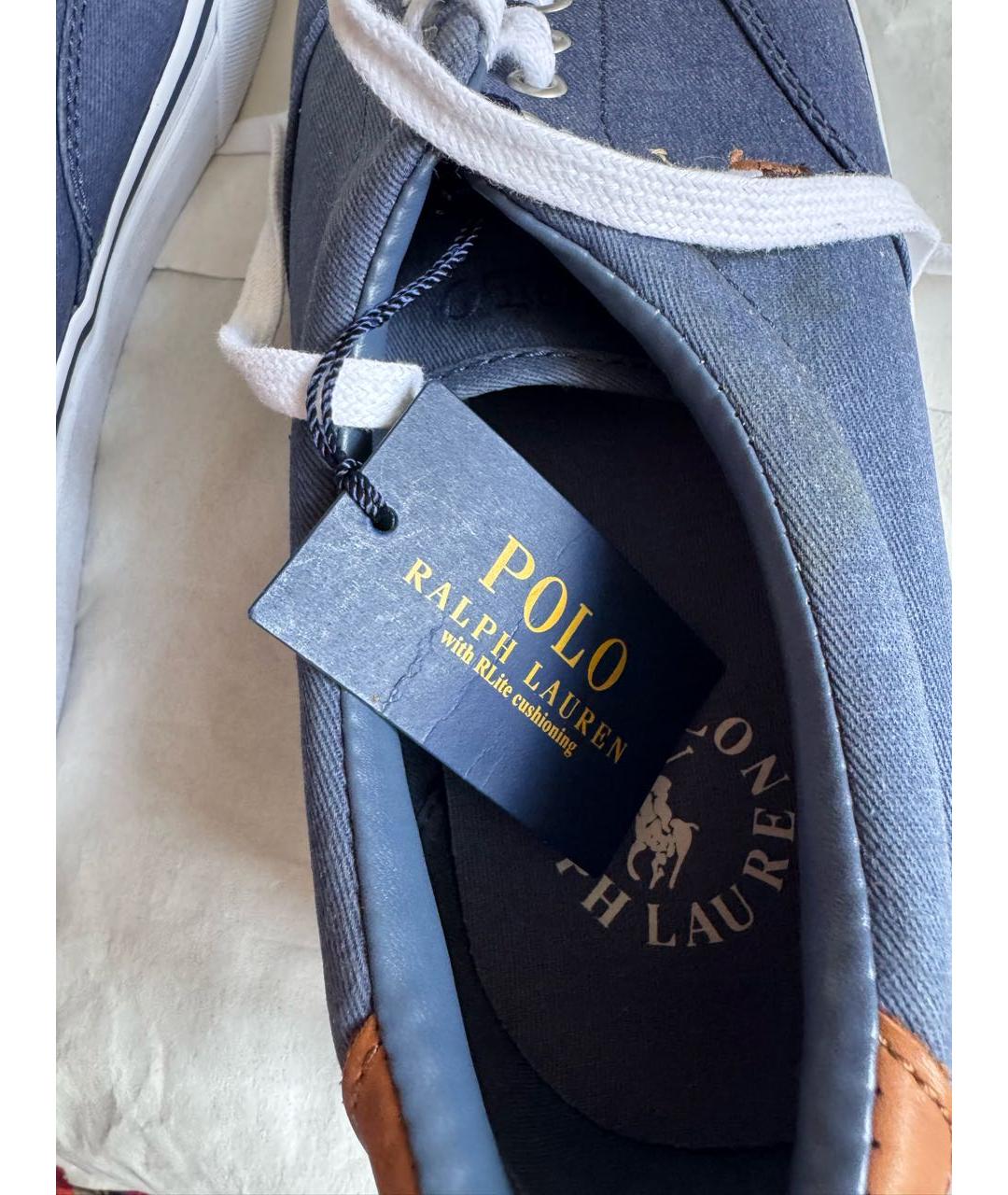 POLO RALPH LAUREN Синие текстильные низкие кроссовки / кеды, фото 7