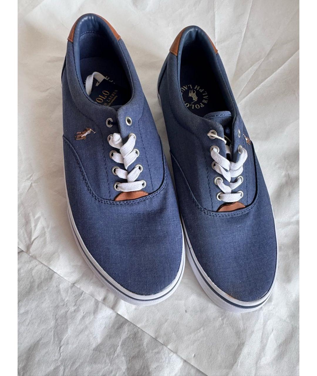 POLO RALPH LAUREN Синие текстильные низкие кроссовки / кеды, фото 2