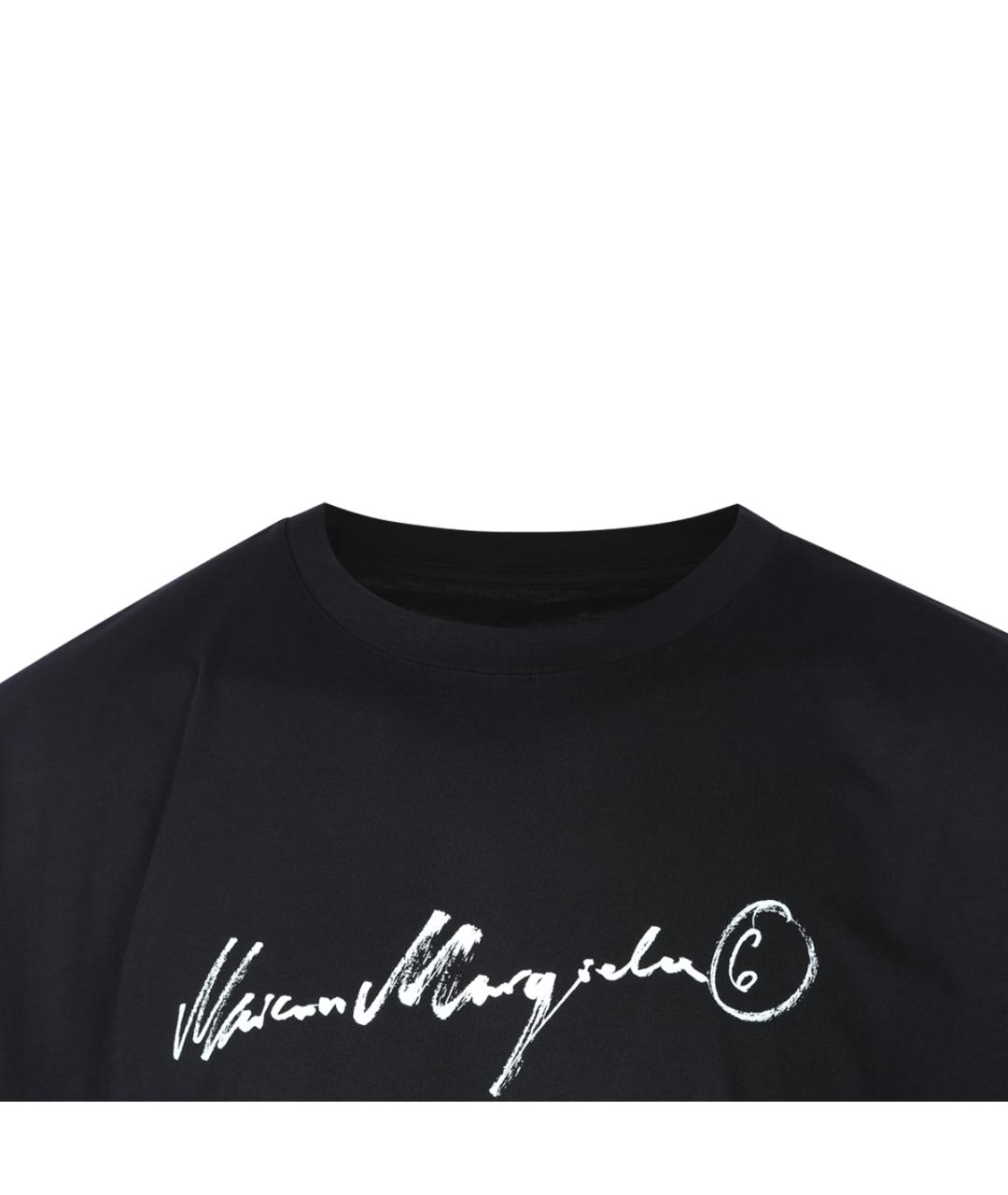 MM6 MAISON MARGIELA Черная хлопковая футболка, фото 3
