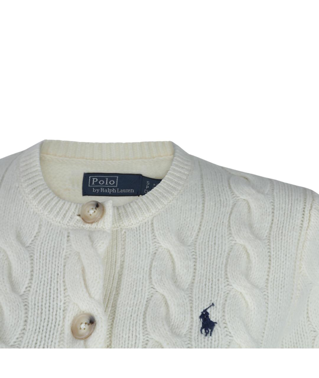 POLO RALPH LAUREN Белый шерстяной кардиган, фото 3