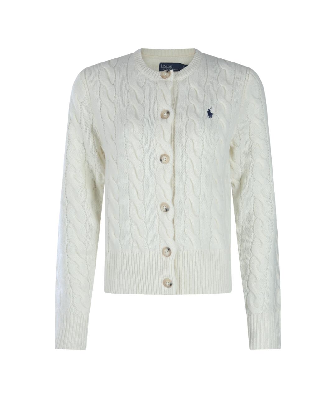 POLO RALPH LAUREN Белый шерстяной кардиган, фото 4