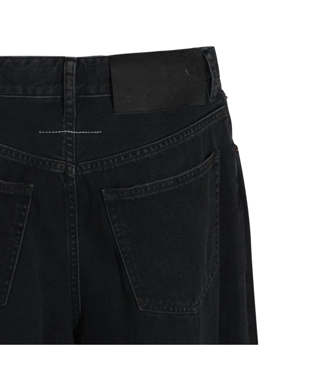 MM6 MAISON MARGIELA Черные хлопковые прямые джинсы, фото 4