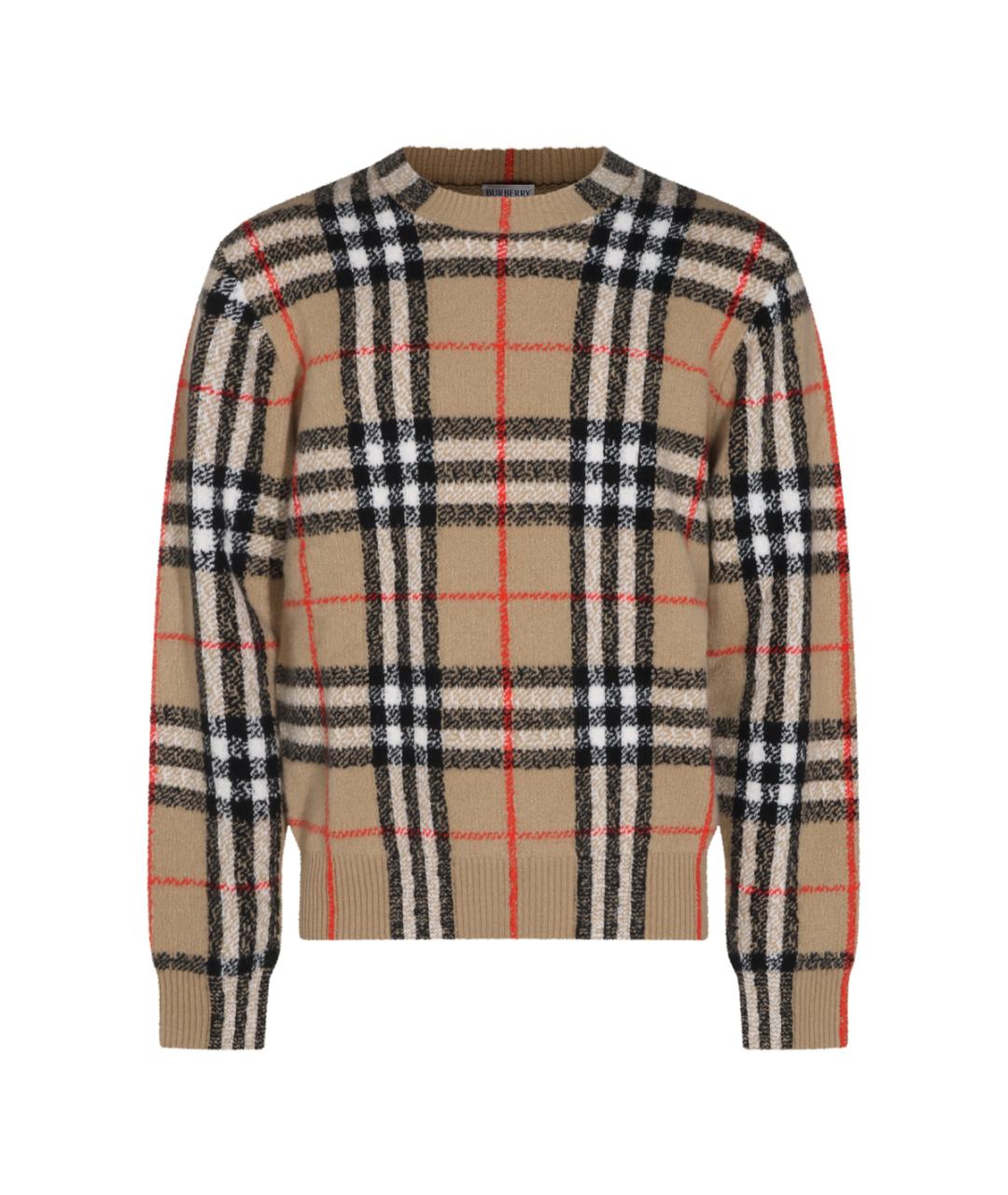 BURBERRY Бежевый кашемировый джемпер / свитер, фото 1