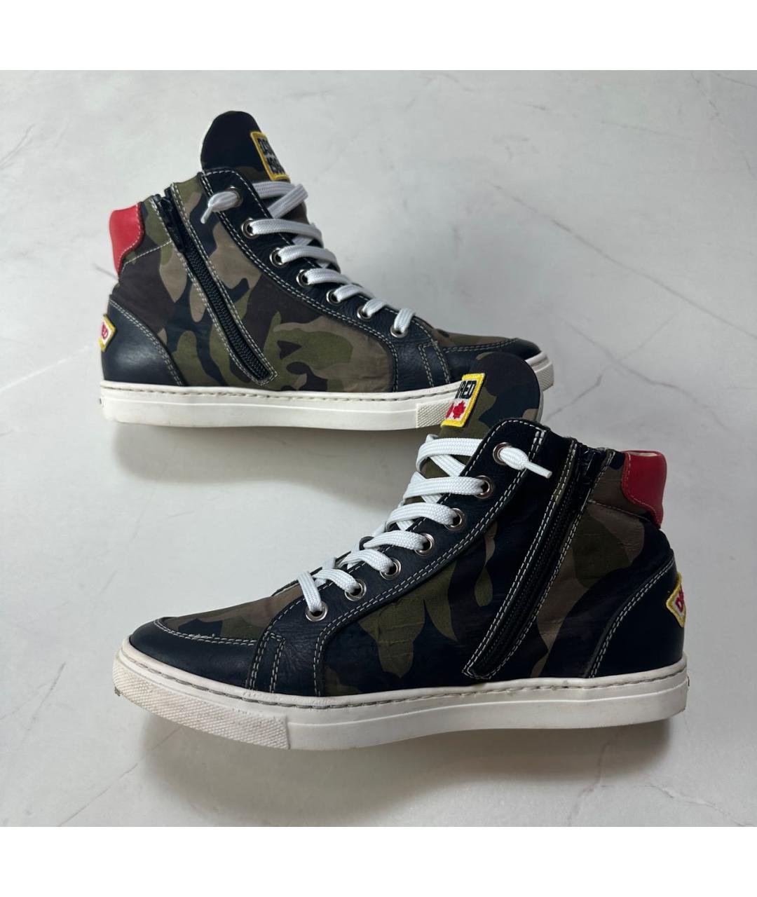 DSQUARED2 Хаки текстильные кеды, фото 4