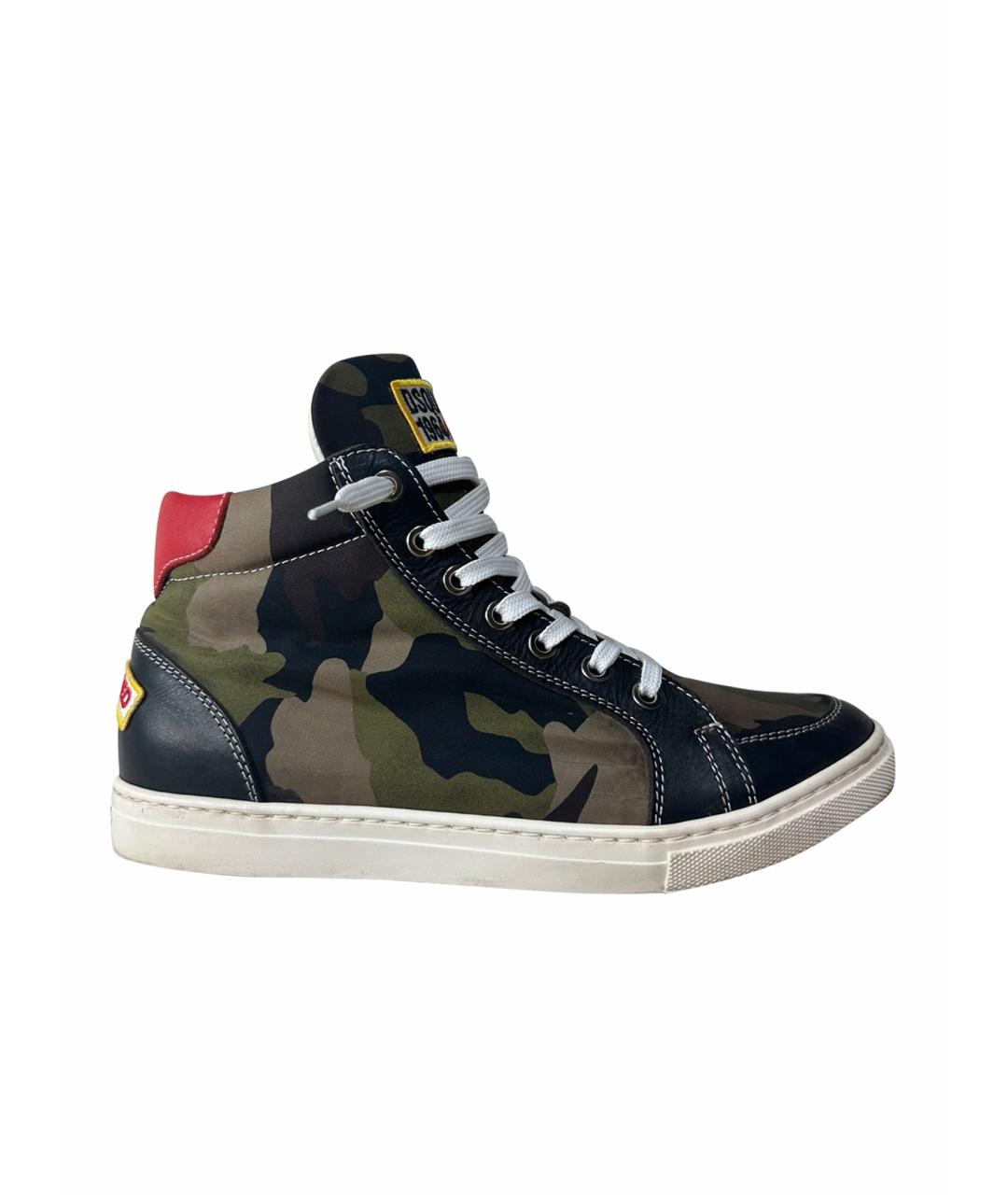 DSQUARED2 Хаки текстильные кеды, фото 1