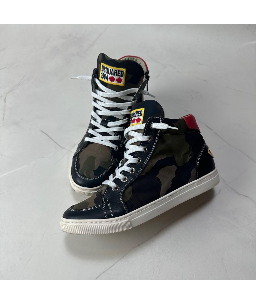 DSQUARED2 Хаки текстильные кеды, фото 2