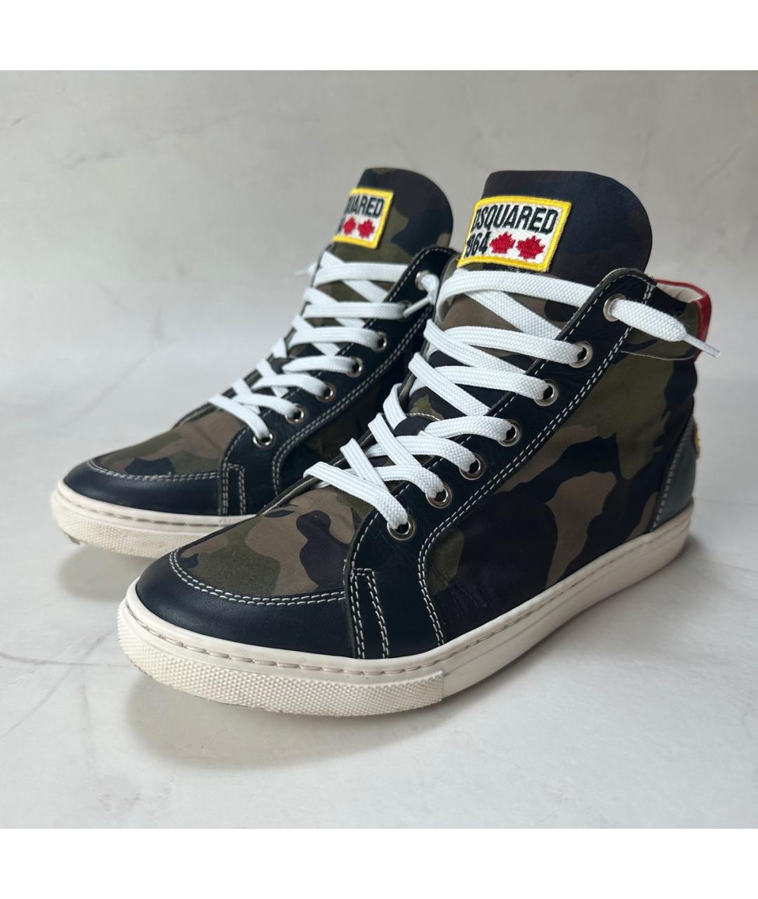 DSQUARED2 Хаки текстильные кеды, фото 3