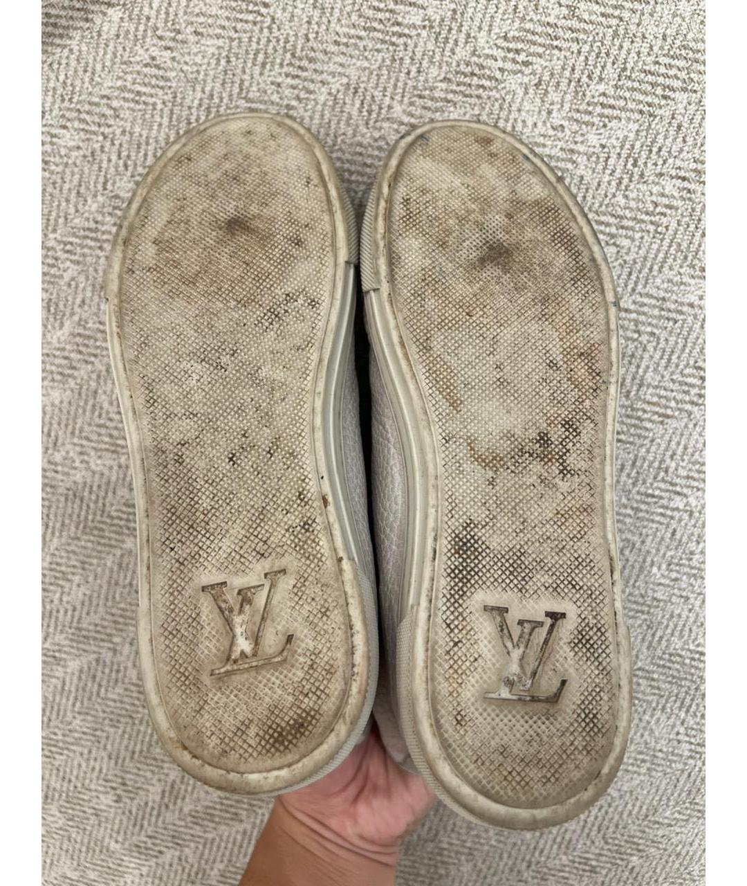LOUIS VUITTON Белые кожаные кеды, фото 5